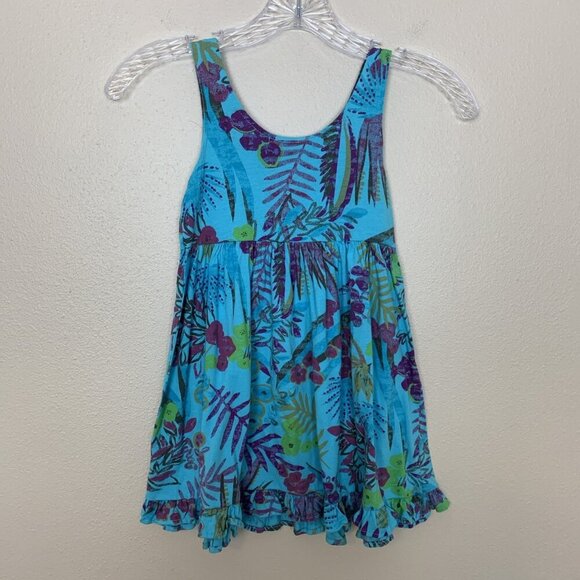Fresh Produce Girls S Dress NEW Sleeveless Blue Tropical Beachy Sundress Coastal - Picture 3 of 12